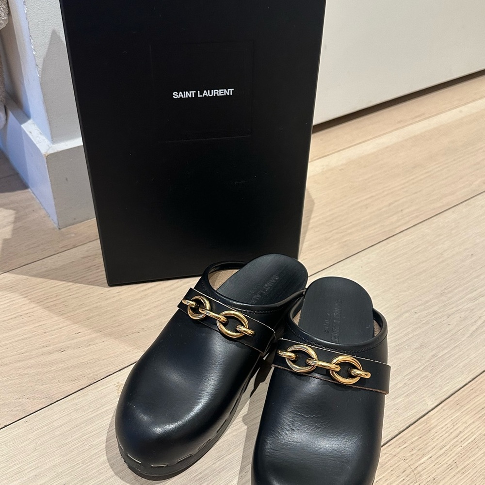 Prisitine Condition Saint Laurent Clogs